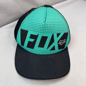 Fox Racing Trucker Hat Teal Black Mesh Snapback Motocross BMX Logo Cap OSFM